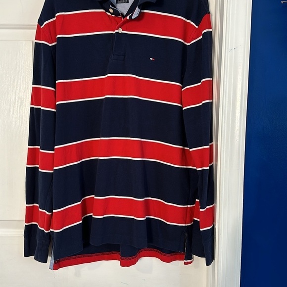 Men’s Tommy Hilfiger Blue & Red Striped Classic Fit Long Sleeve Pullover Size L - Picture 4 of 7